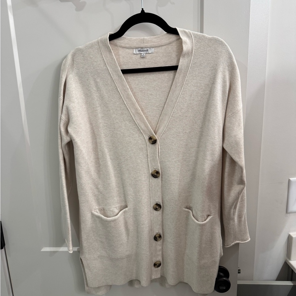 Madewell Cream Button-Up Cardigan